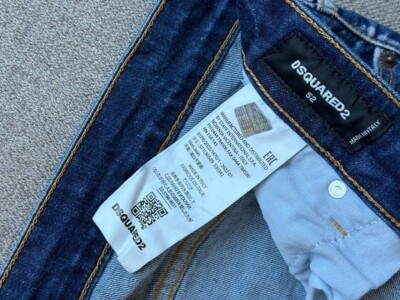 Dsquared2 SKI jeans distressed painted jeans skinny blue men's 52