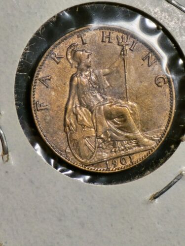 1 centavo Gran Bretaña Reina Victoria 1901 - 120+ años y ¡COMO NUEVO! - Imagen 2 de 2