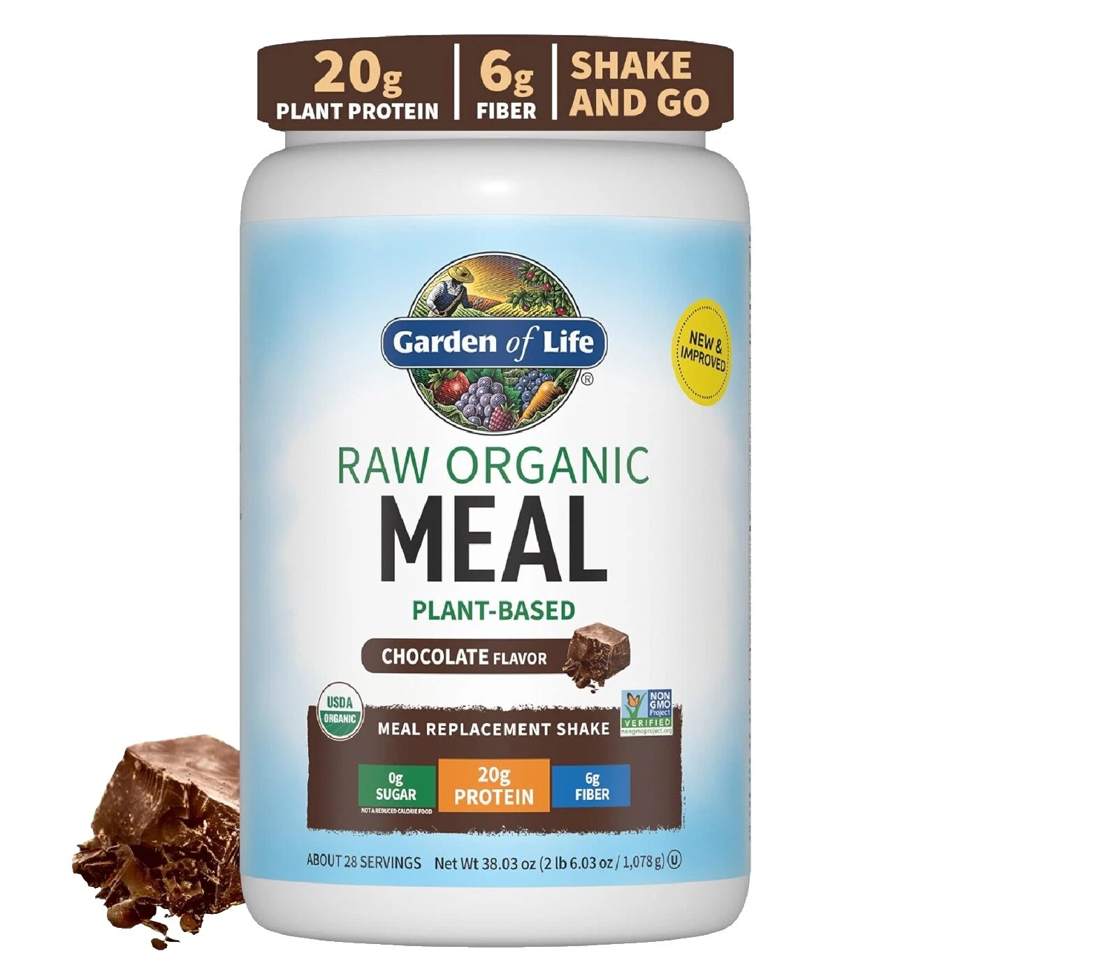 Resistencia Garden of Life Chocolate y barritas energéticas, bebidas y pastillas