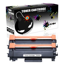 2 Black Toner Cartridges fits Brother TN760 DCP-L2550DW HL-L2350DW