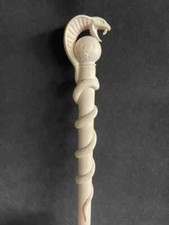 Hand craved snake handle wooden walking cane snake walking stick Christmas GFT C