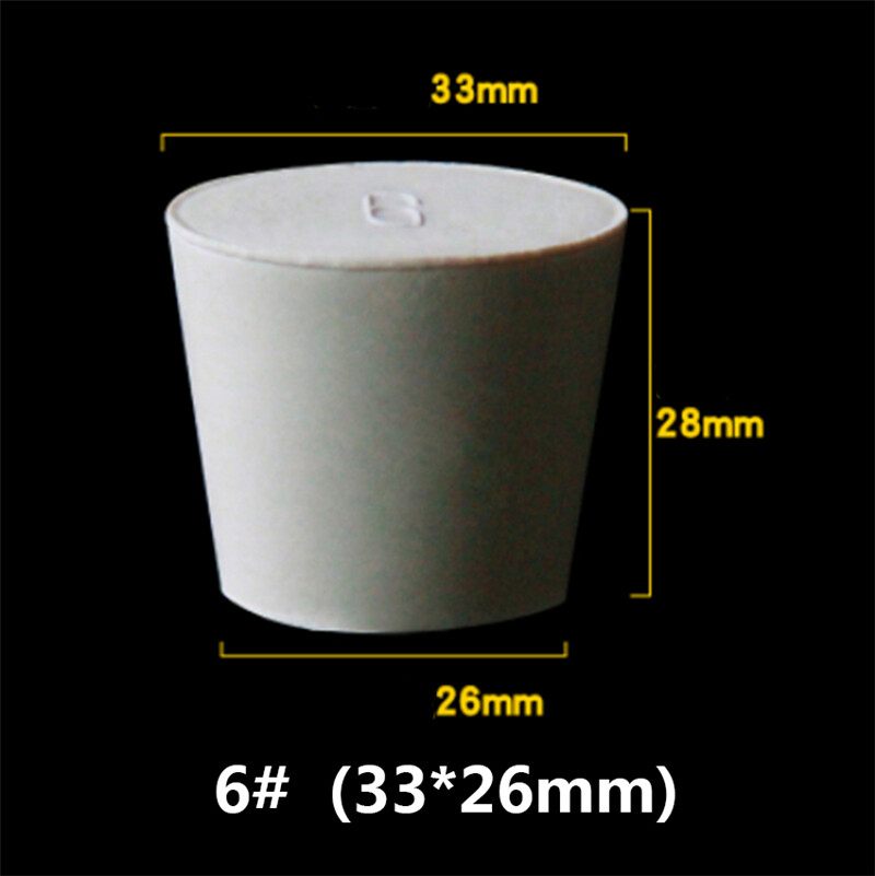 ZYHW 6Pcs Solid Rubber Stopper Bungs With Hole 13mm To 17mm Solid Test Tubes Bungs Stopper For Flask, Plug Holes And Test Tube(Black