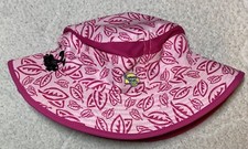 Banana Boat Girls Sunhat Bucket Boonie Cap Pink Purple Leaf Print Kids Size 4-6x