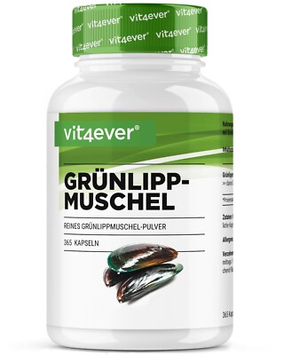 Grünlippmuschel Konzentrat - 365 Kapseln á 600mg Neuseeland ohne Zusätze