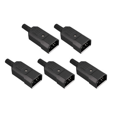 5 Stück AC250V 10A Männlich 3Terminals Panel Mount IEC320 C14 Steckdose Adapter