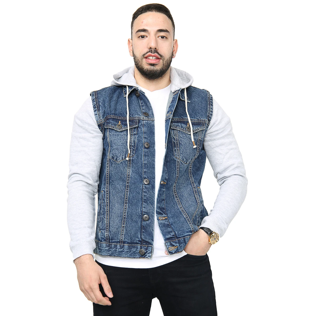 Denim jacket clearance with zipper sleeves