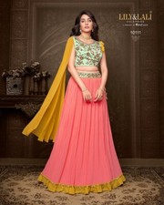 Lehenga with embroidered blouse, micropleated skirt with can can , Size 44, 90.