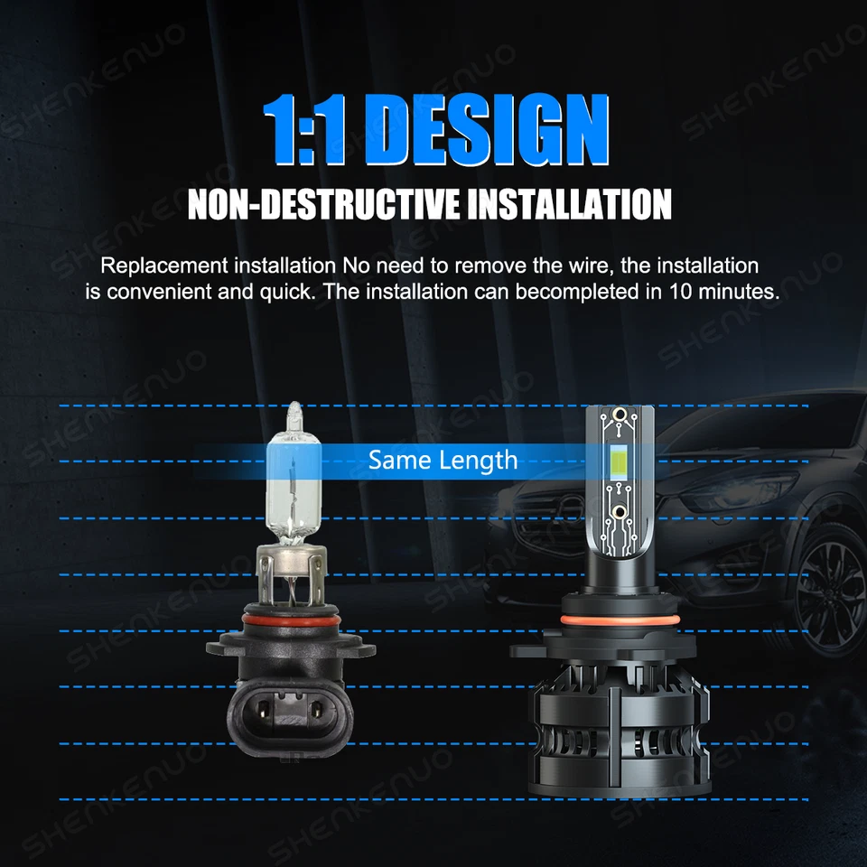 Kit de bombillas de faros LED 9012 para Ford Edge Taurus Police interceptor sedán 6000K Foto 4 de 4