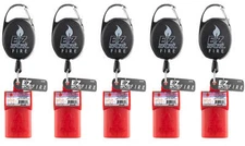 EZ Splitz Fire Cigarillo Cutter & Retractable Lighter Holder - Red - 5 pcs