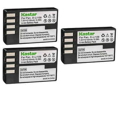 Kastar Replacement Battery for Pentax D-Li109 D-BC109 & Pentax K