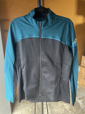 adidas L Golf Womens Go-To Adapt Athletic Golf Jacket Black Teal water  resistant