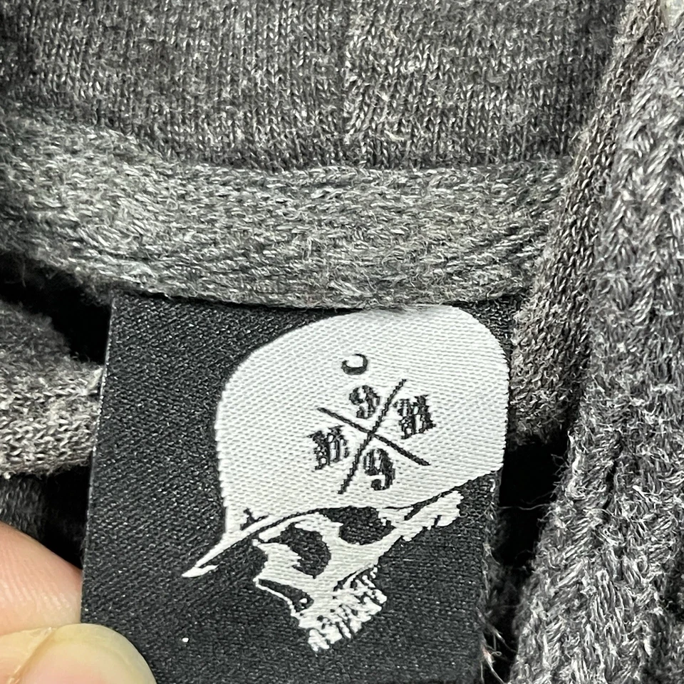 Metal Mulisha Faded Gray Pullover Blank Hoodie Grunge Y2K Skater Large - Image 4 of 4