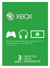 Microsoft - Xbox Live Gold 3 Month Game Pass Core Membership Card -Fast Shipping