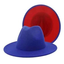Fashion New Solid Color Woolen Top Double-sided Color Matching Felt Hat