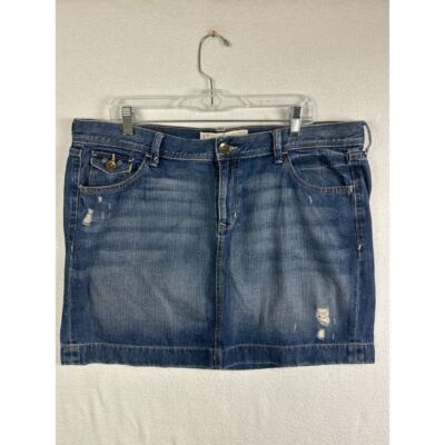 Jean Skirt No Rips Faded Glory Size 10 Blue Denim Jean Skirt Women's