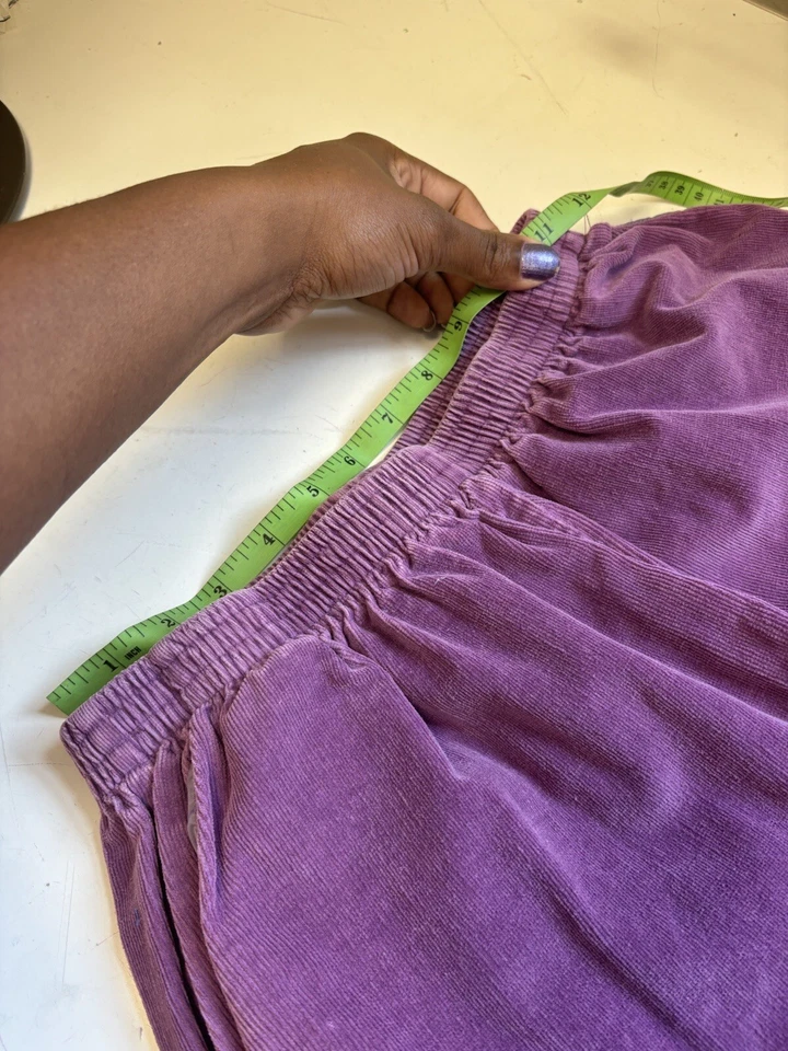 Pantalones de pana morados vintage con cintura elástica talla 8 para mujer  Foto 3 de 4