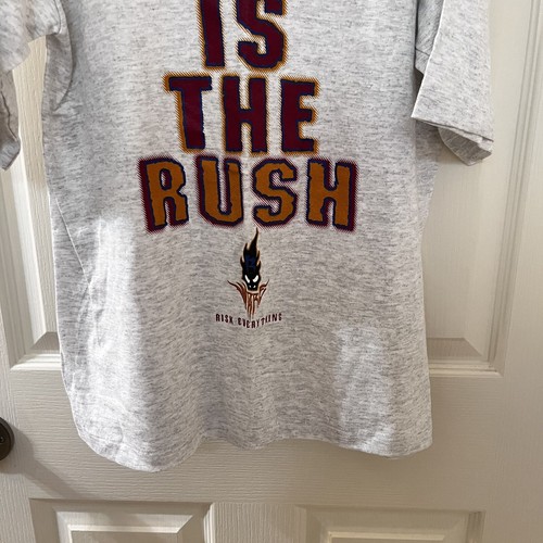 VTG B Ware Risk Everything The Risk Is The Rush Graphic Tee Y2K USA Boys XL TAGS - Picture 12 of 15