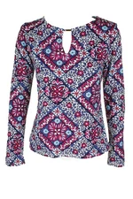 Tommy Bahama Womens Petite Long-Sleeve Persian Rashguard T-Shirt Size S/P