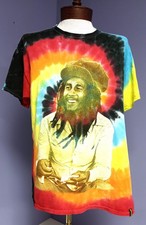 T-Shirt Unisex Tie Dye Zion Rootswear Bob Marley Colorful Graphic T Lg