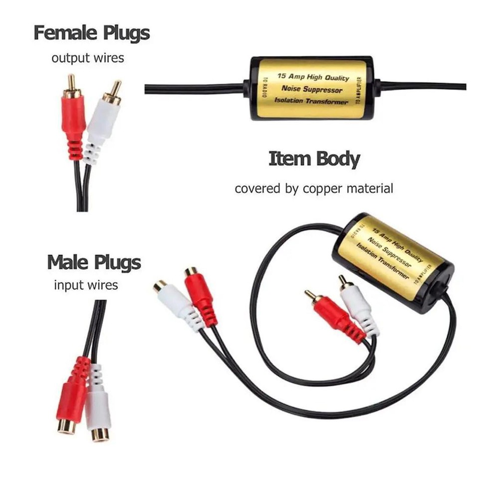 Generic RCA Audio Noise Filter Noise Reducing for Radio Music Amplifier ...