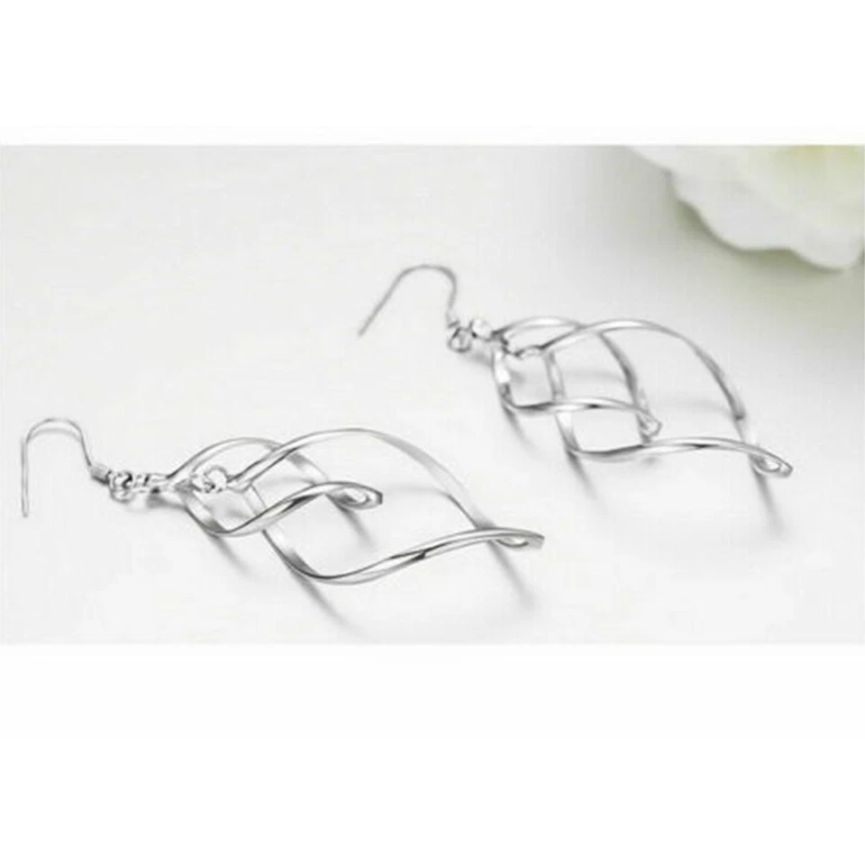 Orecchini pendenti in argento 925 con orecchini caldi in argento - Immagine 3 di 4