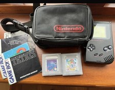 Vintage Nintendo Black Gameboy DMG-01, Carry Case, 2 Games + instructions 