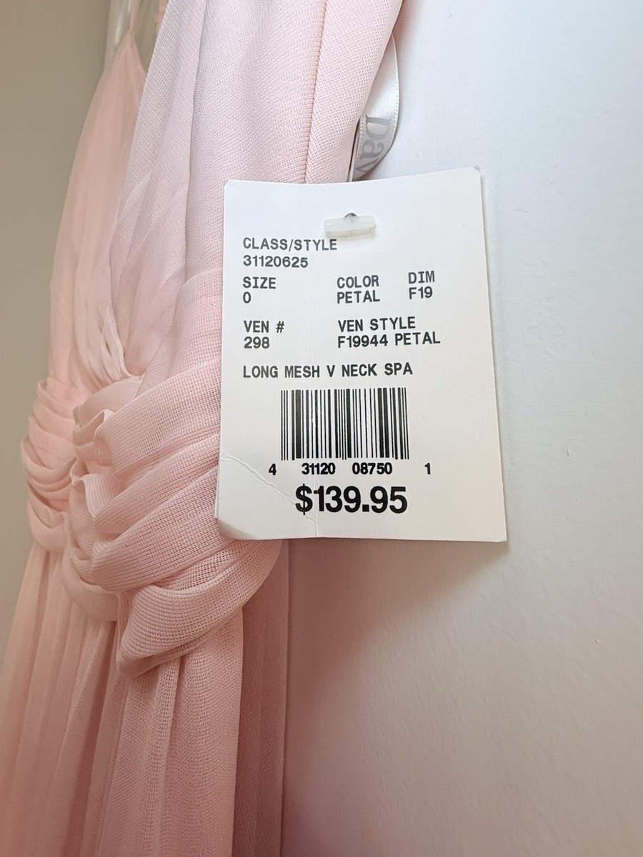 David's Bridal Blush Pink Chiffon Bridesmaid Dress Size 0 NWT Formal Gown |  eBay
