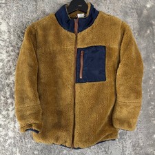 Tommy Bahama Size M 7/8 Faux Fur Fleece Full Zip Jacket Brown Long Sleeve Kids