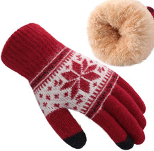 Winter Gloves for Women  Men Wool Winter Gloves Warm Thicken Fleece Touch Scree