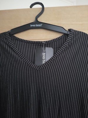 Bruno Banani Straight Line schwarz gestreiftes Herren-T-Shirt/Top - Größe Medium - neu mit Etikett