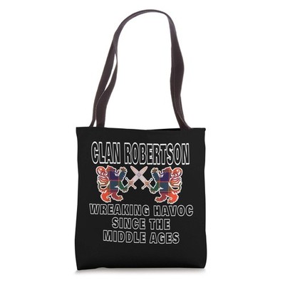 Robertson Scottish Clan Tartan Lion Sword Tote Bag
