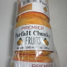 New Lot Of 3 Premier Parfait Chunky Fruits Yarn Orange