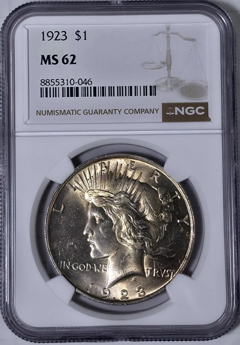1923 Year Grade MS 62 Peace US Dollars (1921-1935) for sale | eBay