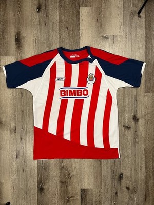 Chivas de Guadalajara Reebok Jersey 2007-2008 Home Kit Omar Bravo Liga MX Sz L
