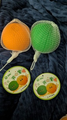 2 Large Orange Squishy Stress Relief Fidget Squeeze Toy