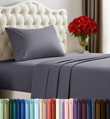 Bettwäsche-Set 3-teilig Utopia Bedding Doppelbett Mikrofaser Grau Pflegeleicht