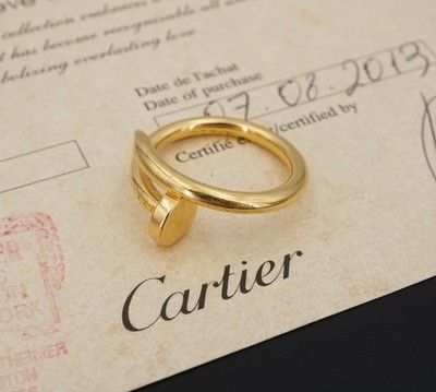 Cartier 18k Yellow Gold Nail Ring Sz 58 Classic Juste un Clou Box & Cert RG5082