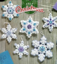 Sparkle Snowflakes Bucilla Felt Christmas Ornament Kit 86724 New Unopened