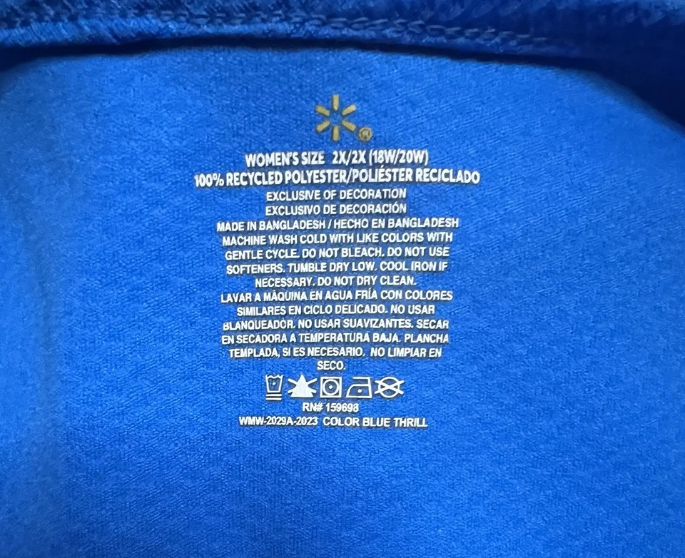 Walmart Employee Vest Women's 2XL Blue W/Logo Tag Slit 2 Front Pockets Polyester - Image 4 of 4