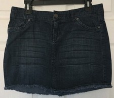 NWOT Sz 8 Express Denim Mini Skirt With Raw Hem