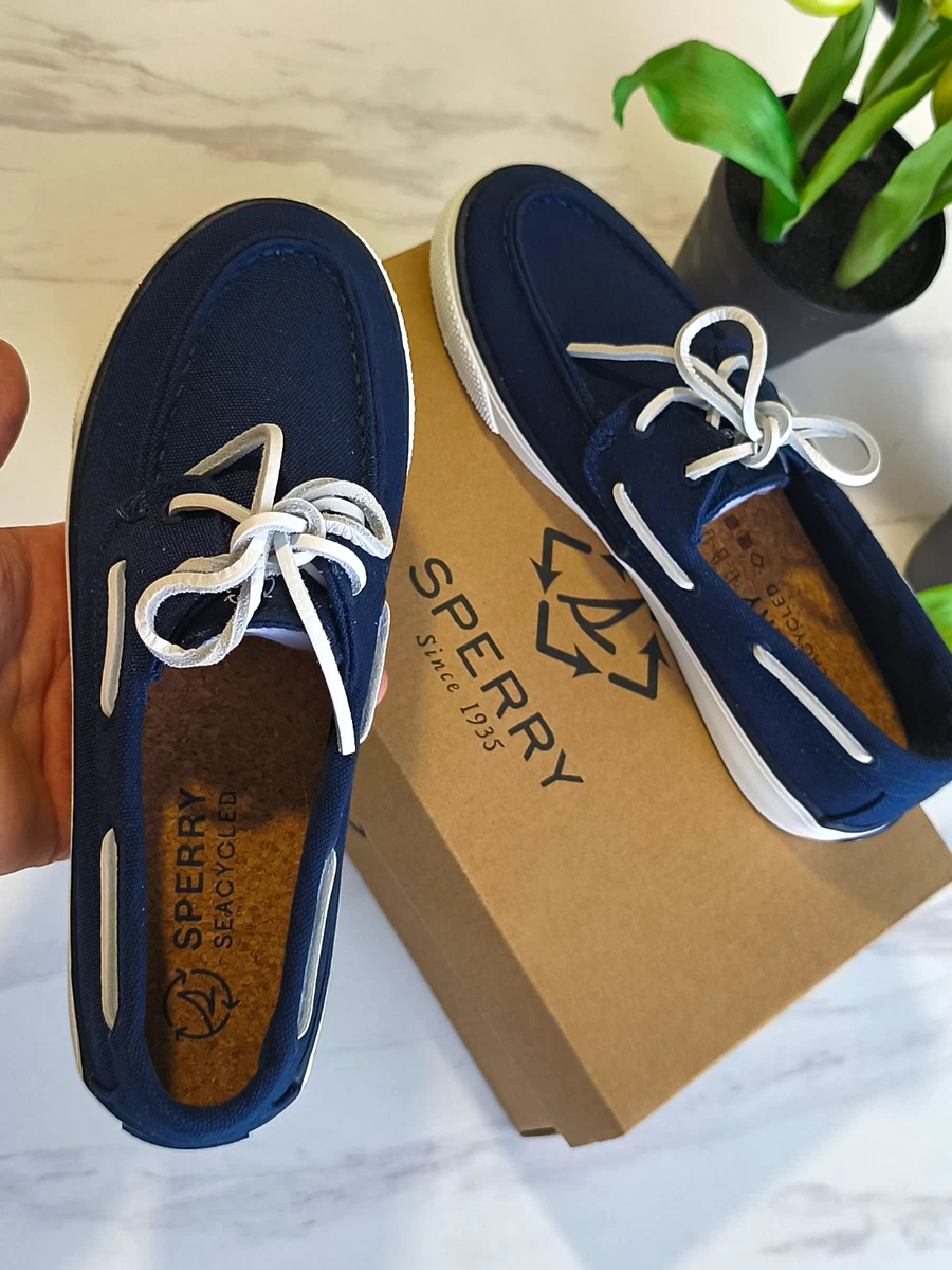 SPERRY Bahama 2.0 Navy Damen Sneaker Blau/Weiß EU 38 UK 5 STS88706
