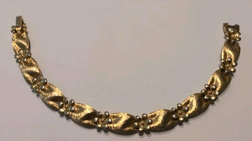 Vintage Crown Trifari Gold Tone Birthday Series Bracelet