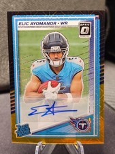 2025 Panini Donruss Optic ELIC AYOMANOR RC BLACK GOLD CHOICE AUTO # 08/60 Titans