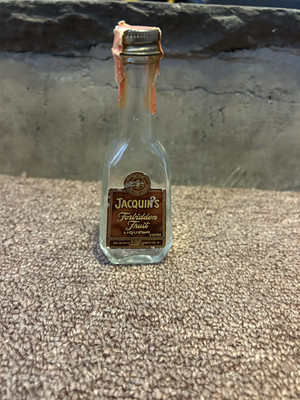 Vintage Jacquin's Forbidden Fruit Liqueur 1/10 Pint Clear Glass Bottle EMPTY