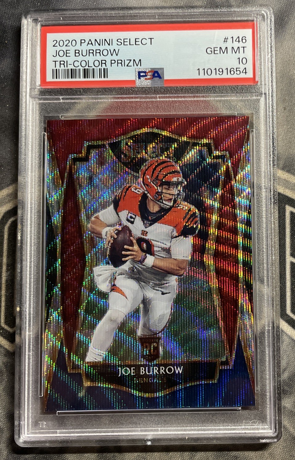JOE BURROW 2020 Panini Select Prizm Tri-Color Premier ROOKIE /199 PSA 10 Gem