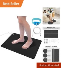 Leather Grounding Mat Set with 15ft Cord  Adjustable Wristband for Sleep