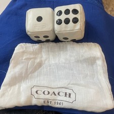 Coach Leather Dice Square Beanbag Paperweight- Rare