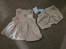 BNWT Next Baby Girl Two-piece Crochet Dress and Shorts Set, Size Up to 1 Month