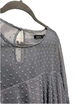 grey smock dress Grey Marl Plus Soft Rib Tie Back Smock Dress