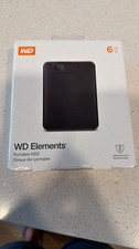 WD Elements 6TB Portable External HDD Plug-and-Play Hard Drive, Black